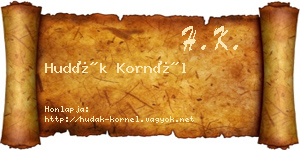 Hudák Kornél névjegykártya